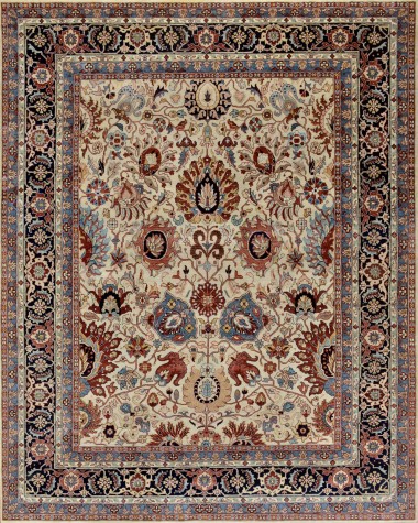 Traditional Beige/Tan Wool Area Rug: Mafi Signature Khanna KH-1430 (Hand-Knotted Area Rug)