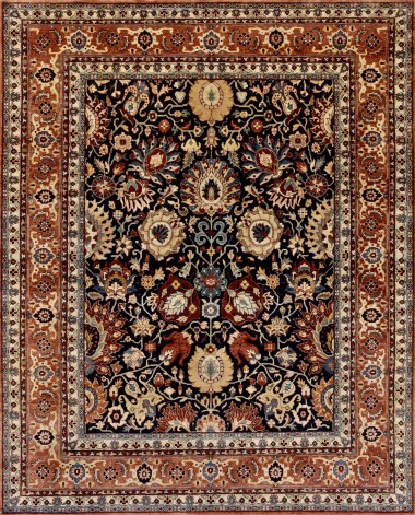 Traditional Blue/Navy Wool Area Rug: Mafi Signature Khanna KH-1430 (Hand-Knotted Area Rug)