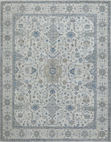 Traditional Beige/Tan Wool Area Rug: Mafi Signature Khyber KYB-118 (Hand-Knotted Area Rug)