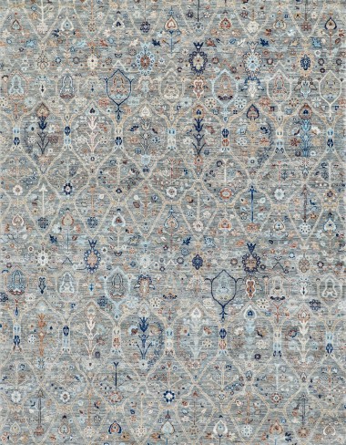 Traditional Green Wool Area Rug: Mafi Signature Khyber KYB-136 (Hand-Knotted Area Rug)