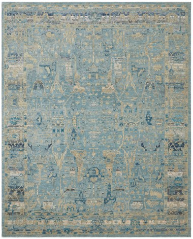 Traditional Blue/Navy Wool Area Rug: Regal Klamath Terrace 1811063: Blue (Hand-Knotted Area Rug)