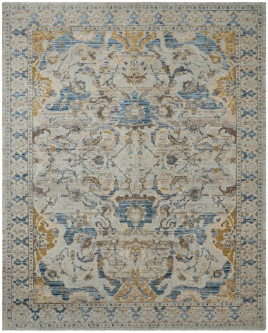 Traditional Ivory/White Wool Area Rug: Regal Klamath Terrace 1811263: Ivory (Hand-Knotted Area Rug)