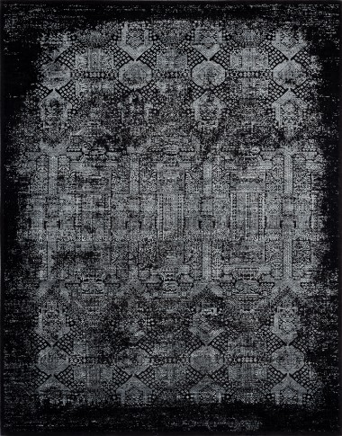 Traditional/Transitional Charcoal/Black Area Rug: Regal Klondike 1811443: Onyx (Power-Loomed Area Rug)