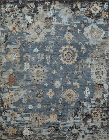 Traditional Black/Charcoal Wool Area Rug: Mafi Signature Legacy LEG-115 (Hand-Knotted Area Rug)