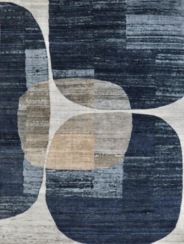 Mafi Signature | Luxo | LX-421: Beige/Black area rug Modern/Transitional Beige/Tan Wool Area Rug: Mafi Signature Luxo LX-421 (Hand-Knotted Area Rug)