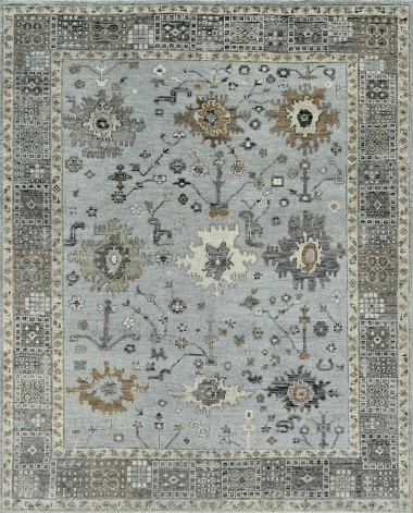 Traditional Blue/Navy Wool Area Rug: Mafi Signature Lyra LY-1006 (Hand-Knotted Area Rug)