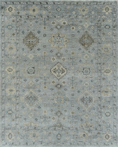 Traditional Grey/Silver Wool Area Rug: Mafi Signature Lyra LY-1012 (Hand-Knotted Area Rug)