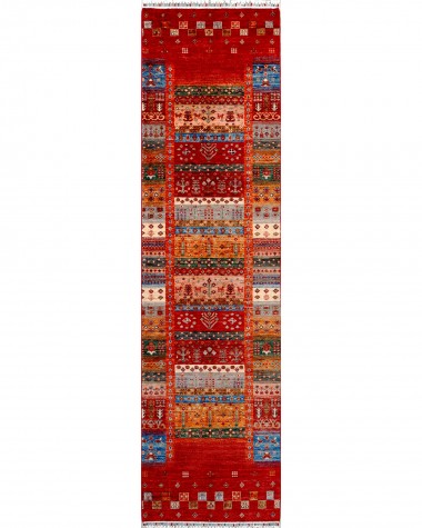 Bohemian/Traditional Grey/Silver Wool Area Rug: Karachi Lahore 21280: Silver (Hand-Knotted Area Rug)