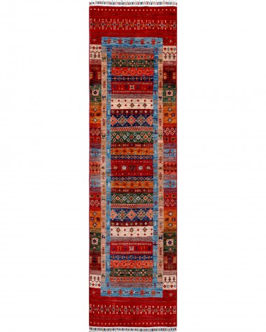Bohemian/Traditional Ivory/White Wool Area Rug: Karachi Lahore 21306: Ivory/Ivory (Hand-Knotted Area Rug)