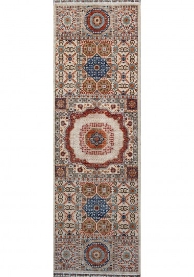 Traditional Multi Wool Area Rug: Karachi Lahore 25: Multi (Hand-Knotted Area Rug)