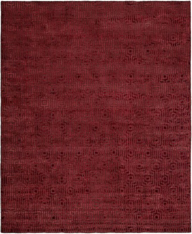 Modern/Transitional Burgundy Wool Area Rug: Silk Road Laila 19129203 (Handmade Area Rug)