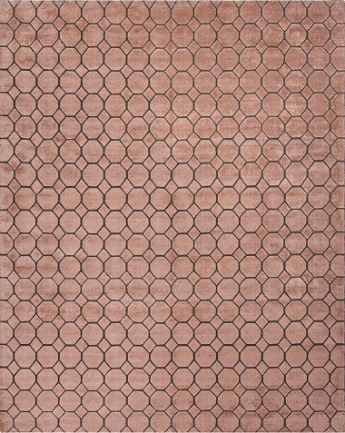 Modern/Transitional Light Pink Wool Area Rug: Silk Road Laila 19121513 (Handmade Area Rug)
