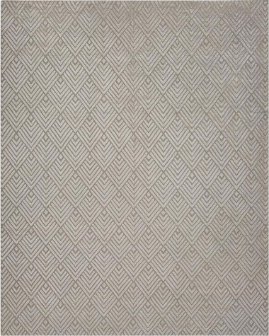 Modern/Transitional Silver Wool Area Rug: Silk Road Laila 19122513 (Handmade Area Rug)
