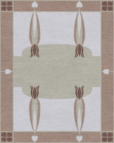 Modern/Bohemian Green Wool Area Rug: Mafi Signature Custom Verdant Lori B-01 (Hand-Knotted Area Rug)