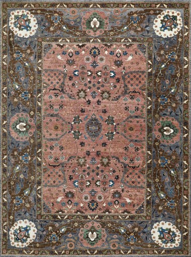 Traditional Orange/Rust Wool Area Rug: Mafi Signature Mashad MASHAD-2511 (Hand-Knotted Area Rug)