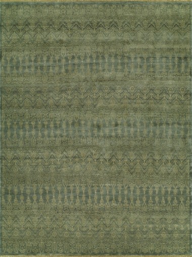 Transitional Blue/Navy Wool Area Rug: Regal Malibu Beach 1813884: Blue (Hand-Knotted Area Rug)