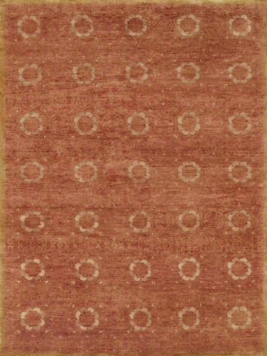 Transitional Orange/Rust Wool Area Rug: Regal Malibu Beach 1813984: Brick (Hand-Knotted Area Rug)