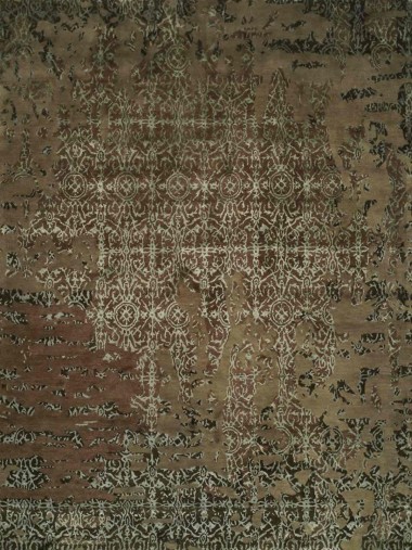 Transitional Brown Wool Area Rug: Regal Mano Destra 1813463: Brown/Multi (Hand-Tufted Area Rug)