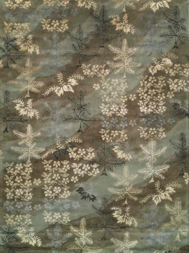 Transitional Blue/Navy Wool Area Rug: Regal Mano Destra 1813073: Blue/Brown (Hand-Tufted Area Rug)