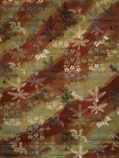 Transitional Red/Burgundy Wool Area Rug: Regal Mano Destra 1813173: Red/Beige (Hand-Tufted Area Rug)