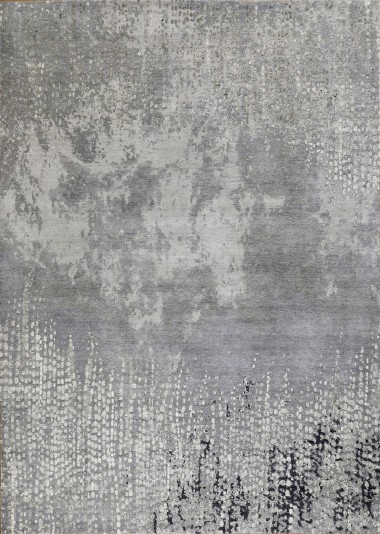 Transitional/Traditional Grey/Silver Wool Area Rug: Mafi Signature Modi MDC-120 (Hand-Knotted Area Rug)