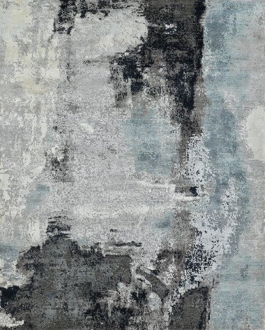 Transitional/Modern Grey/Silver Wool Area Rug: Mafi Signature Modi MDC-1284 (Hand-Knotted Area Rug)