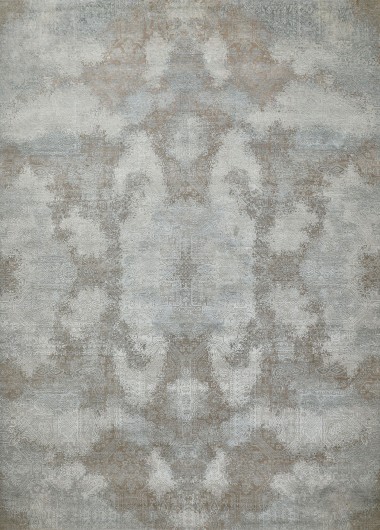 Transitional/Modern Grey/Silver Wool Area Rug: Mafi Signature Modi MDC-1396 (Hand-Knotted Area Rug)