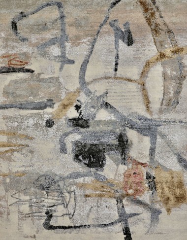 Modern Beige/Tan Wool Area Rug: Mafi Signature Hudson MDC-1501 (Hand-Knotted Area Rug)