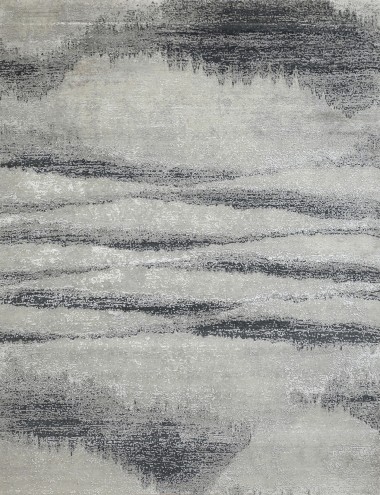 Transitional/Modern Ivory/White Wool Area Rug: Mafi Signature Modi MDC-1556 (Hand-Knotted Area Rug)