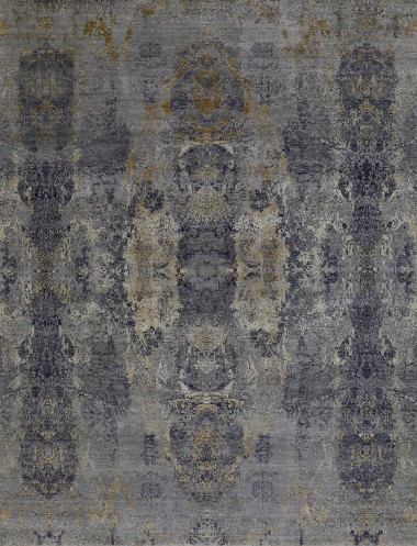 Transitional/Modern Grey/Silver Wool Area Rug: Mafi Signature Modi MDC-631 (Hand-Knotted Area Rug)