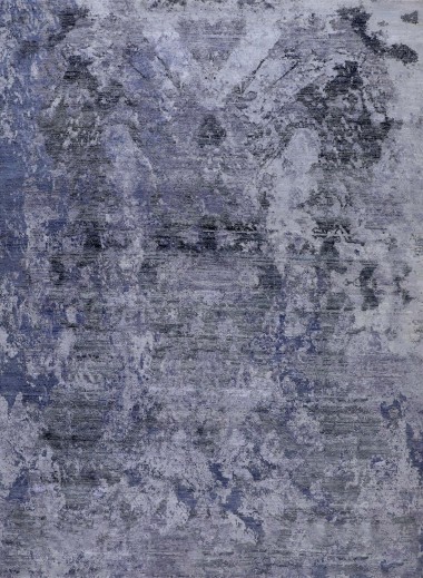 Transitional/Modern Grey/Silver Wool Area Rug: Mafi Signature Manhattan MDC-820 (Hand-Knotted Area Rug)