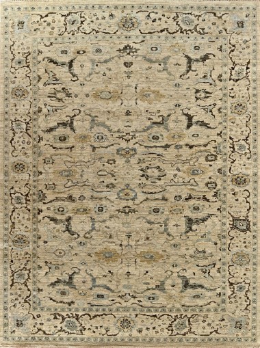 Traditional Beige/Tan Wool Area Rug: Mafi Signature Magnolia MG-05 (Hand-Knotted Area Rug)
