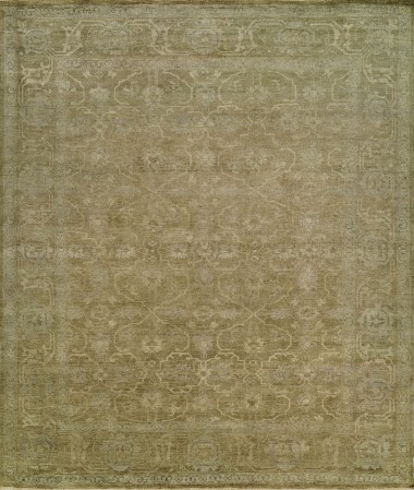 Traditional Brown Wool Area Rug: Regal Mosaic Garden 1813181: Khaki Brown/Khaki Brown (Hand-Knotted Area Rug)