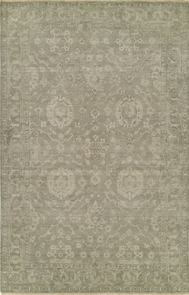 Traditional Beige/Tan Wool Area Rug: Regal Mosaic Garden 1813481: Taupe/Beige (Hand-Knotted Area Rug)