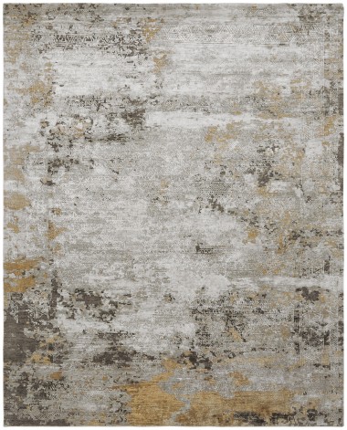 Transitional/Bohemian Grey/Silver Wool Area Rug: Regal Moses Lake 1813471: Grey/Brown (Hand-Knotted Area Rug)