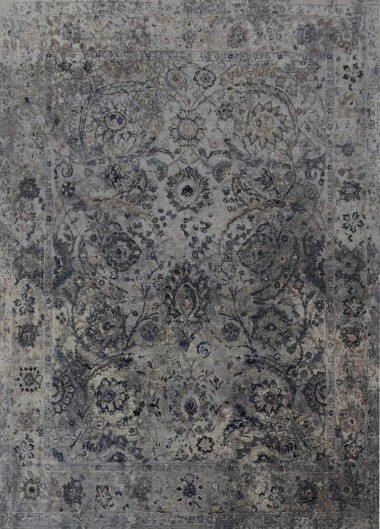 Transitional/Modern Grey/Silver Wool Area Rug: Mafi Signature Manhattan MDC-299 (Hand-Knotted Area Rug)