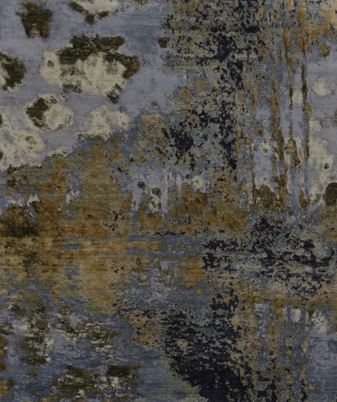 Transitional/Modern Grey/Silver Wool Area Rug: Mafi Signature Manhattan MDC-347 (Hand-Knotted Area Rug)