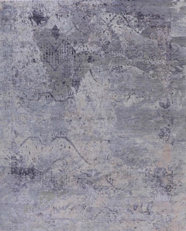 Transitional/Modern Grey/Silver Wool Area Rug: Mafi Signature Manhattan MDC-590 (Hand-Knotted Area Rug)