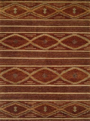Bohemian Brown Wool Area Rug: Regal Mission Viejo 1813096: Brown (Hand-Knotted Area Rug)