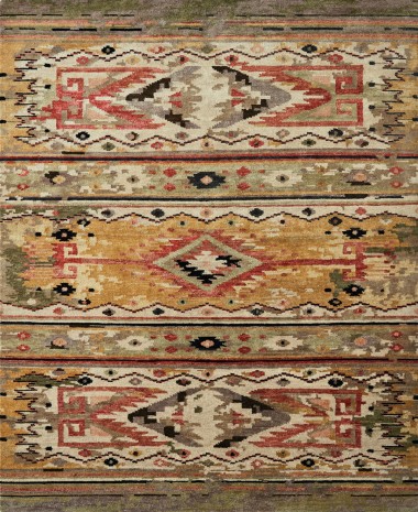 Bohemian Green Wool Area Rug: Regal Mission Viejo 1813237: Sage (Hand-Knotted Area Rug)