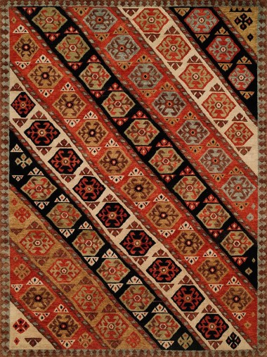 Bohemian Multi Wool Area Rug: Regal Mission Viejo 1813496: Multi (Hand-Knotted Area Rug)