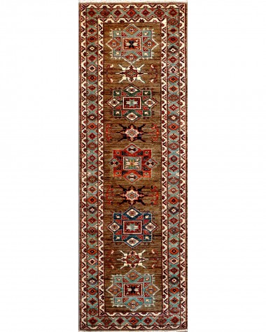 Bohemian/Traditional Grey/Silver Wool Area Rug: Karachi Mughal 10514: Silver (Hand-Knotted Area Rug)