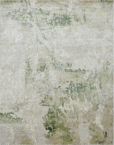 Transitional/Modern Green Wool Area Rug: Regal New Love 1814104: Green/Beige (Hand-Knotted Area Rug)