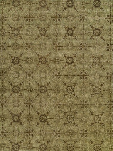 Transitional Green Wool Area Rug: Regal Near Mosaic 1814460: Celadon (Hand-Tufted Area Rug)