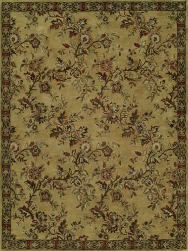 Transitional Yellow/Gold Wool Area Rug: Regal Near Mosaic 1814860: Gold (Hand-Tufted Area Rug)