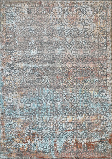 Traditional/Transitional Charcoal/Black Wool Area Rug: Mafi Signature Gelato NM-7722 (Hand-Knotted Area Rug)