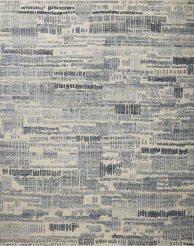 Traditional/Bohemian White/Ivory Wool Area Rug: Allure Natural Ombre 11440 (Hand-Knotted Area Rug)