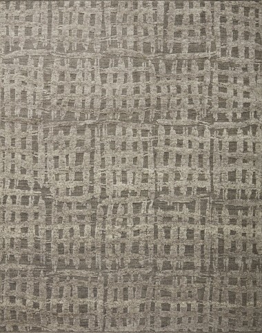 Traditional/Bohemian Grey/Silver Wool Area Rug: Allure Natural Ombre 11470 (Hand-Knotted Area Rug)