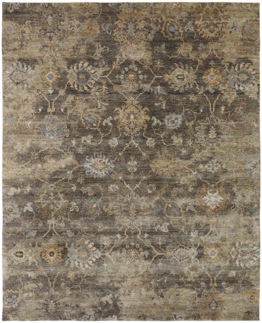 Traditional/Transitional Brown Wool Area Rug: Regal Oballa 1815580: Smokey Brown (Hand-Knotted Area Rug)