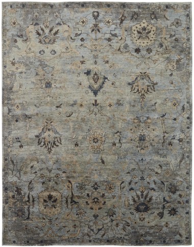 Traditional/Transitional Blue/Navy Wool Area Rug: Regal Oballa 1815190: Sky (Hand-Knotted Area Rug)
